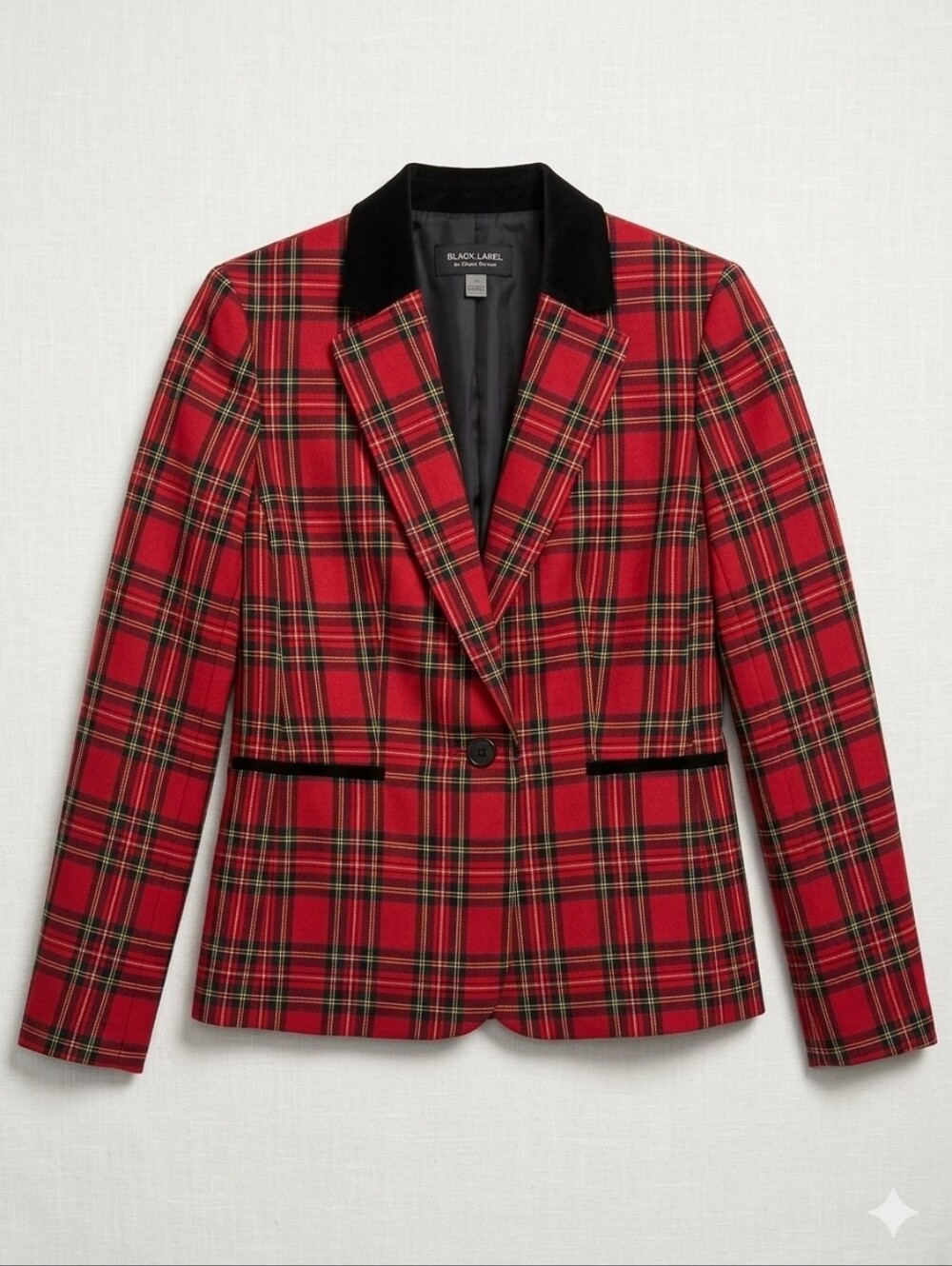 Black Label Red Plaid Blazer by Evan-Picone Size 6